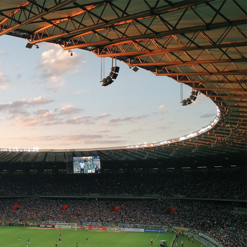 Photo d'une arène dans un stade de football.
