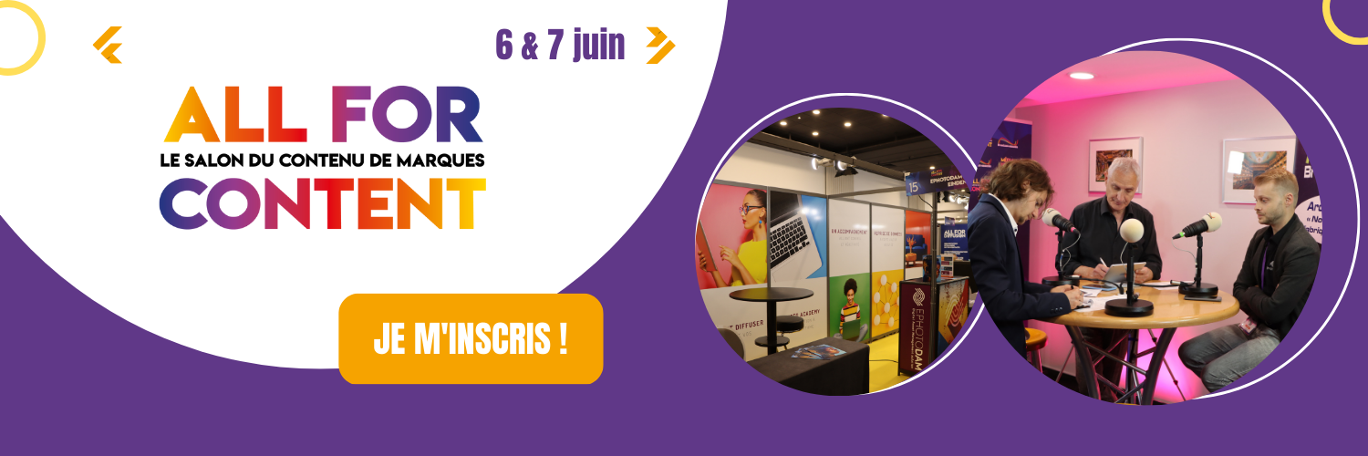 Bannière présentant les éléments du salon All For Content