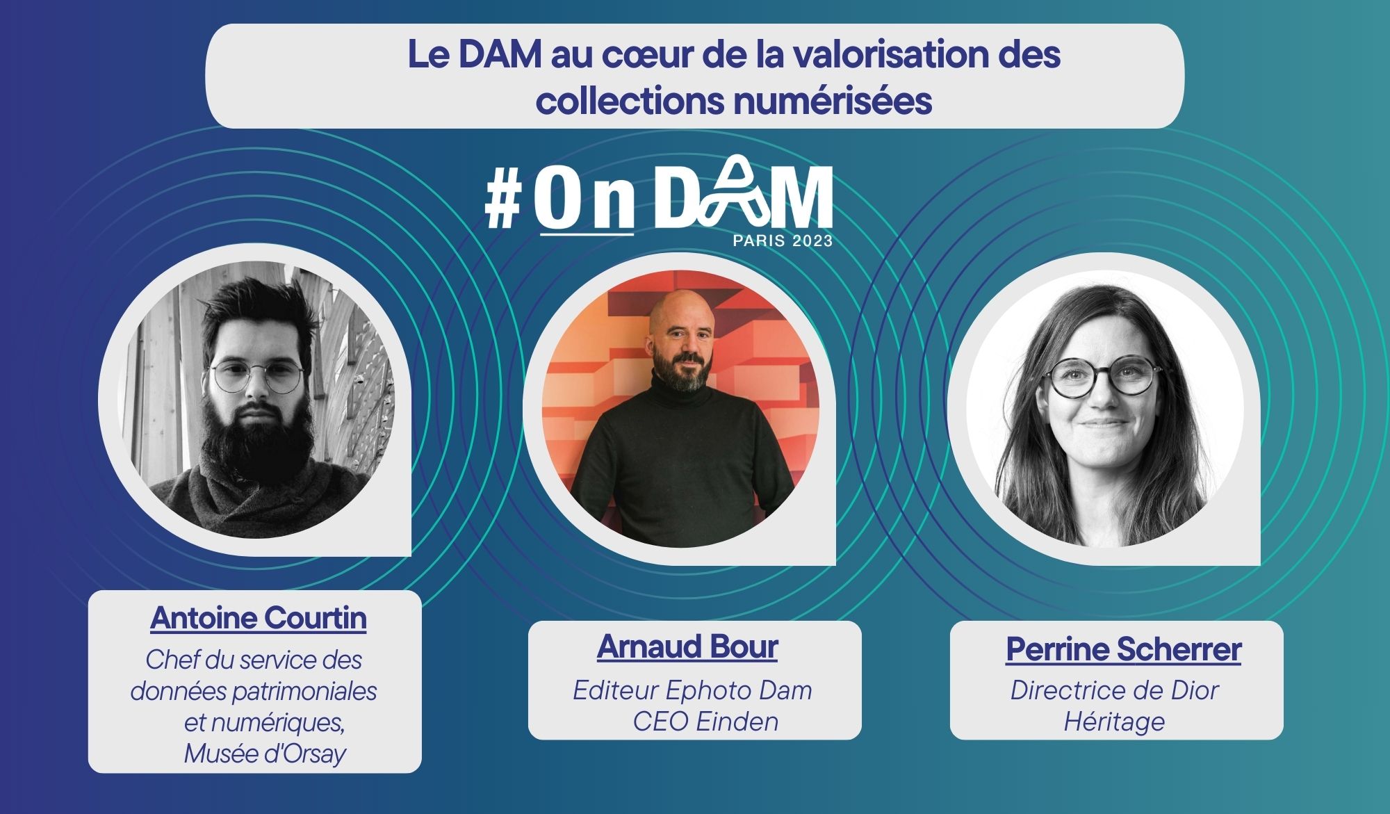 Visuel pour présenter la conférence DAM Patrimonial organisée pendant OnDAM 2023.