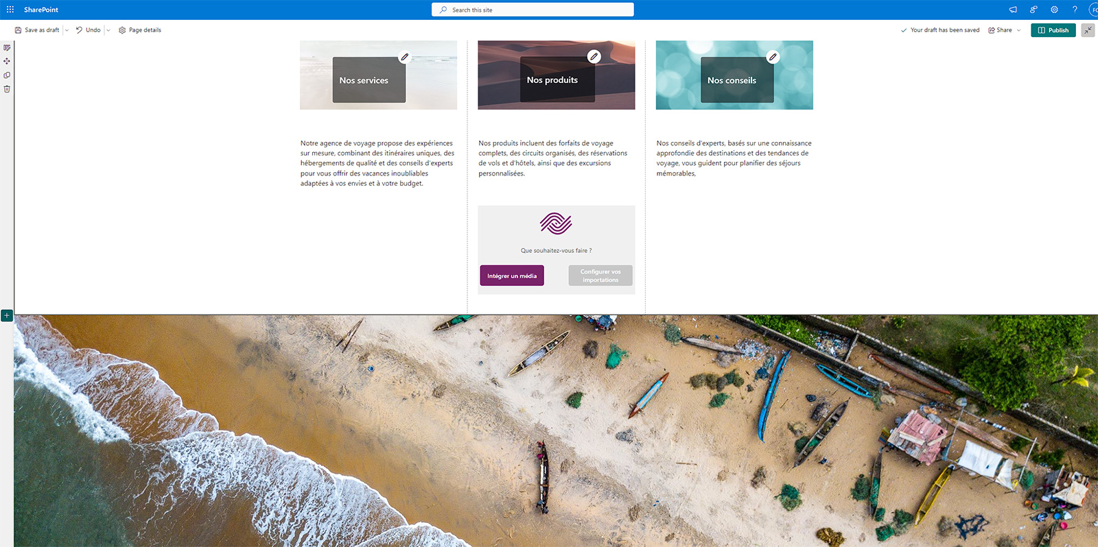 Capture d'écran de l'interface de Sharepoint avec le plugin Ephoto Dam