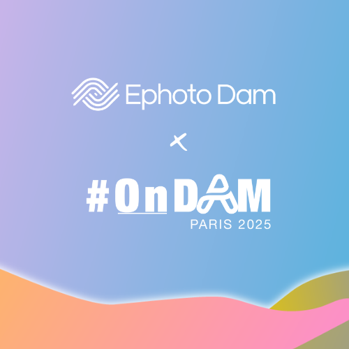 Logo Ephoto Dam avec le logo du salon OnDAM Paris pour l'édtion 2025