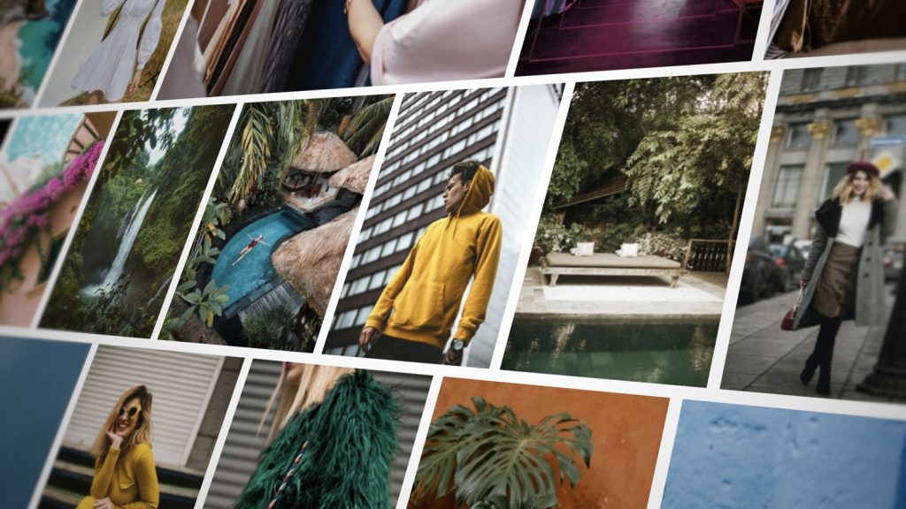 Mur de plusieurs photos présentant une galerie photo