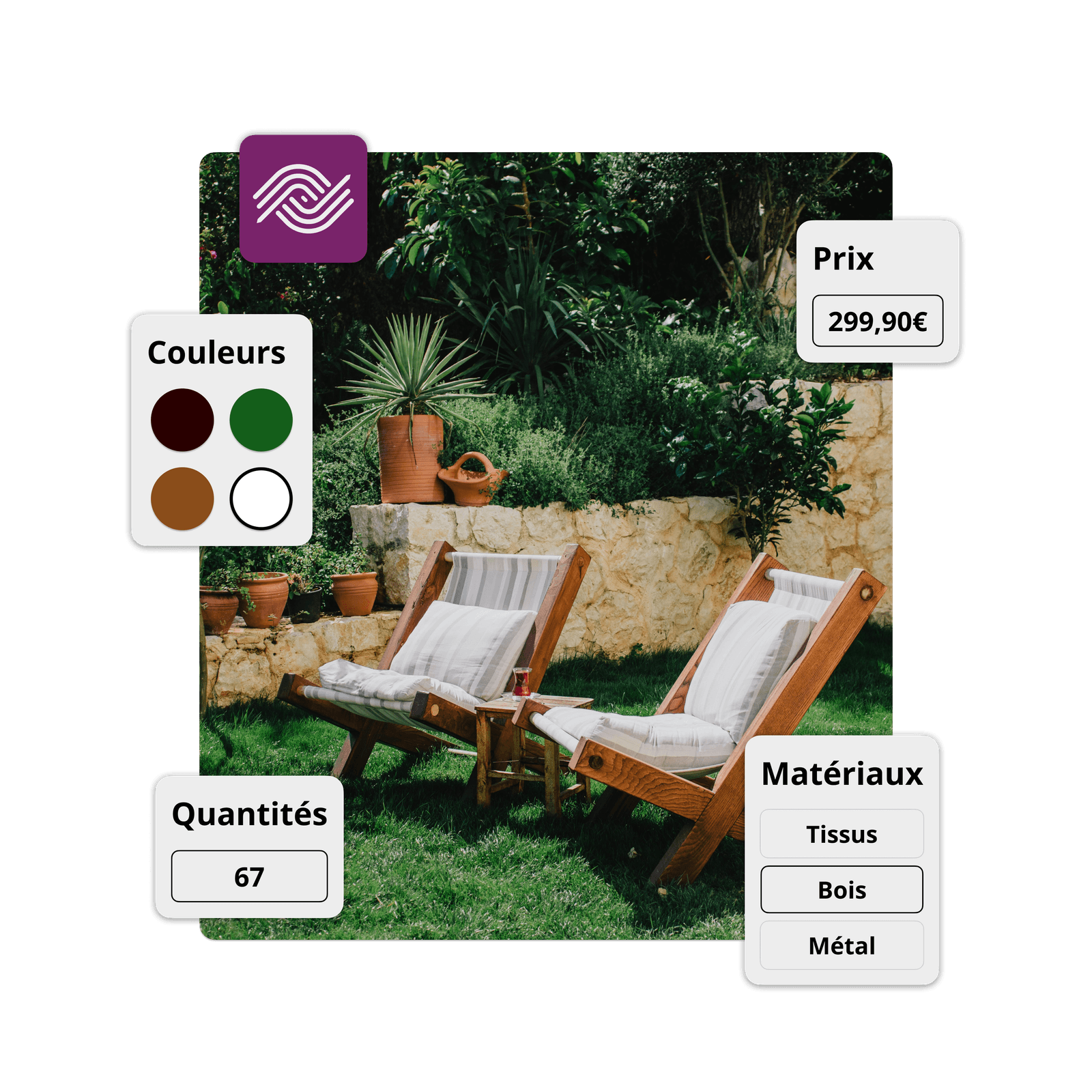 Illustration de l'intégration de Ephoto Dam avec Prestashop pour la gestion des images produits, et la mise à jour en temps réel des fiches produits en ligne.