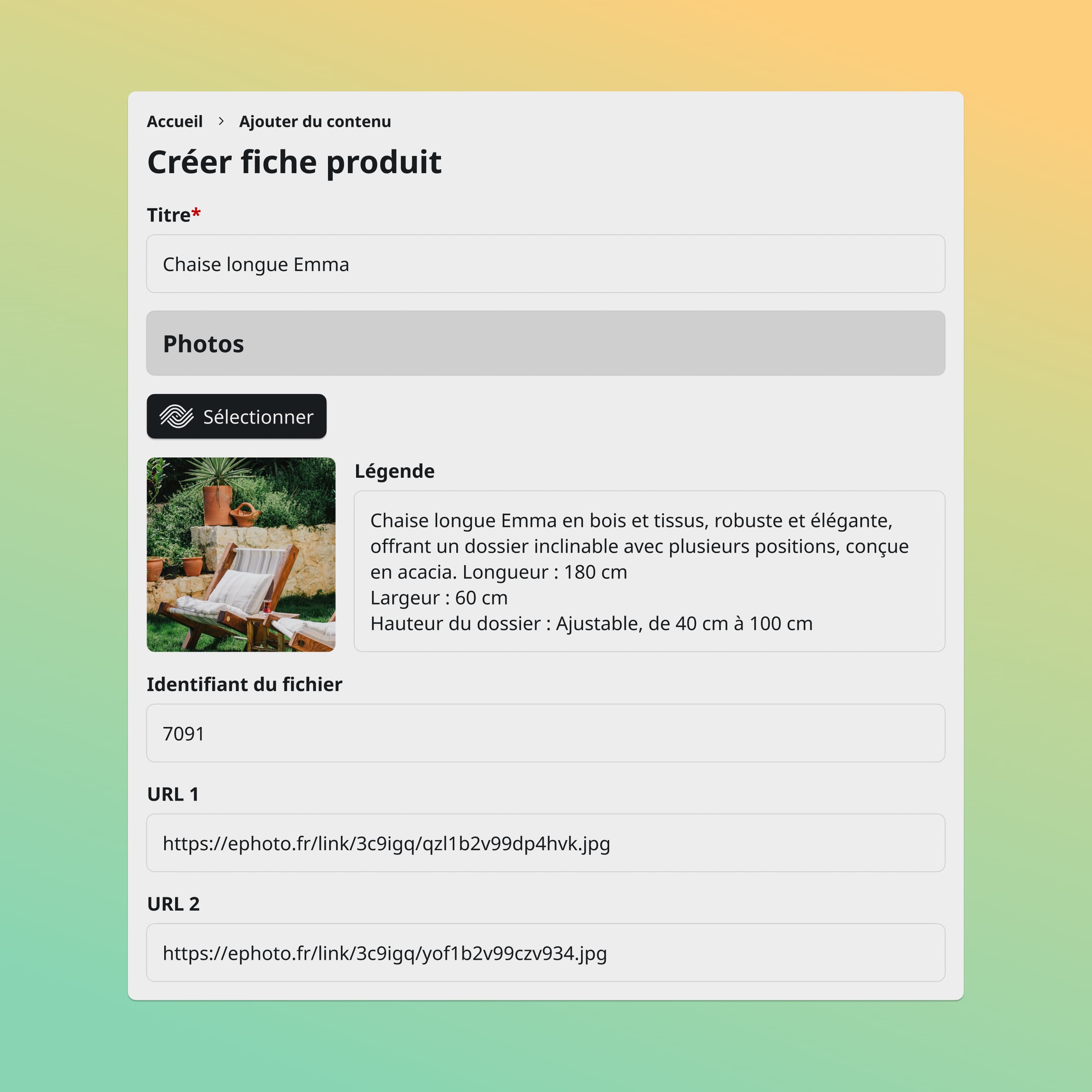 Interface Drupal avec intégration du plugin Ephoto Dam, facilitant la gestion avancée des médias et la diffusion de contenu numérique dans un CMS.