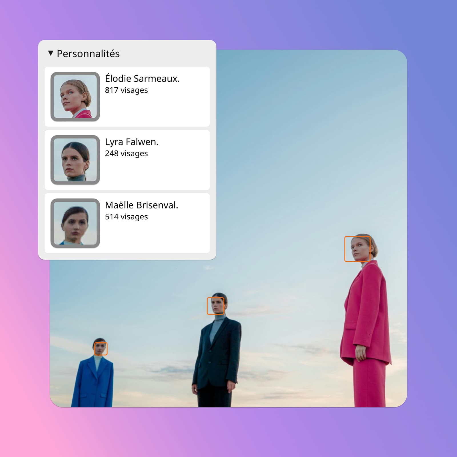 Reconnaissance faciale d'Ephoto Dam, fonctionnalité avancée pour la gestion des actifs numériques et la classification d'images