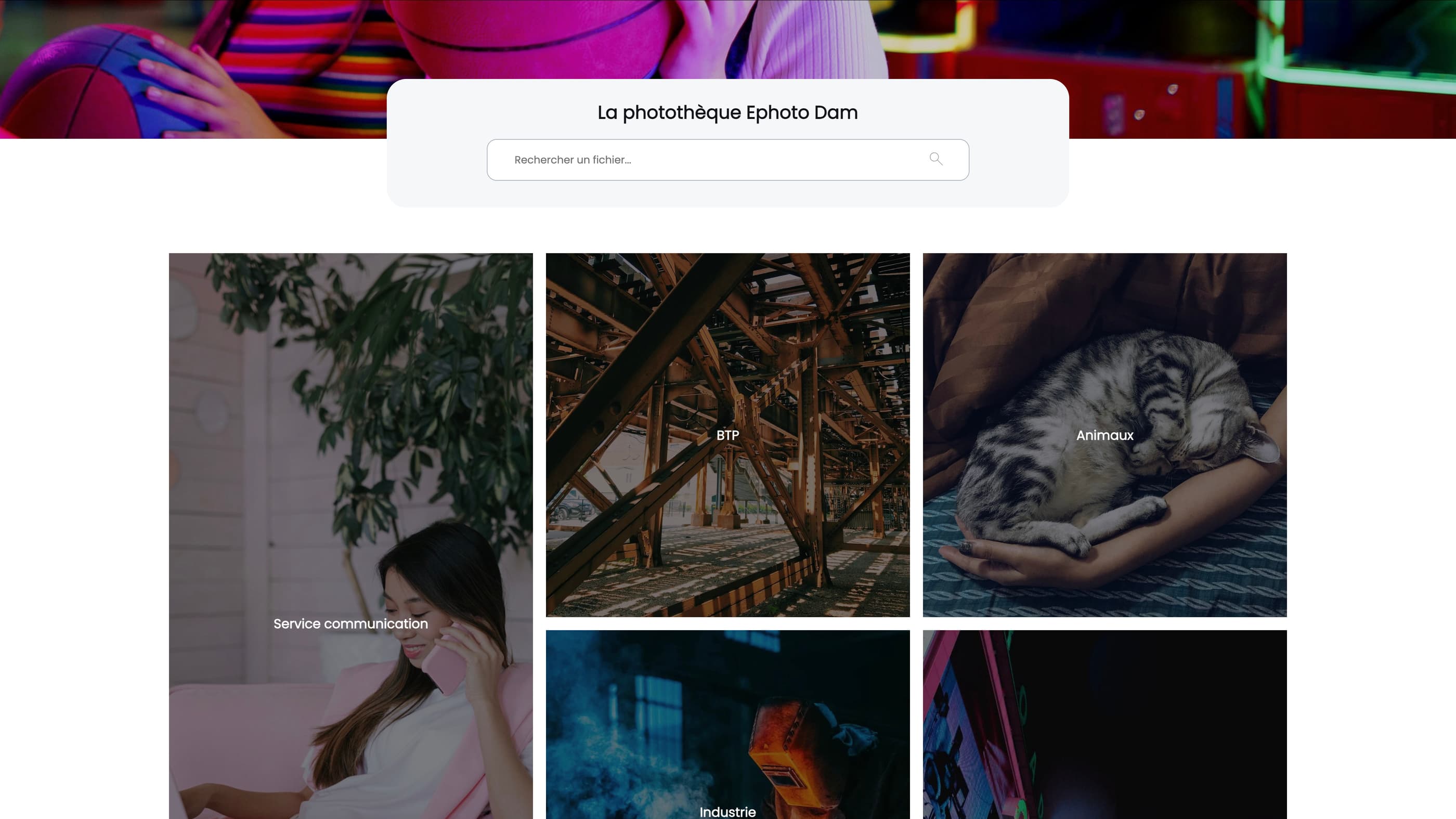 Création de portfolio personnalisé dans le Front Office Ephoto Dam pour une consultation simplifiée et pour une organisation optimale des photos professionnelles.