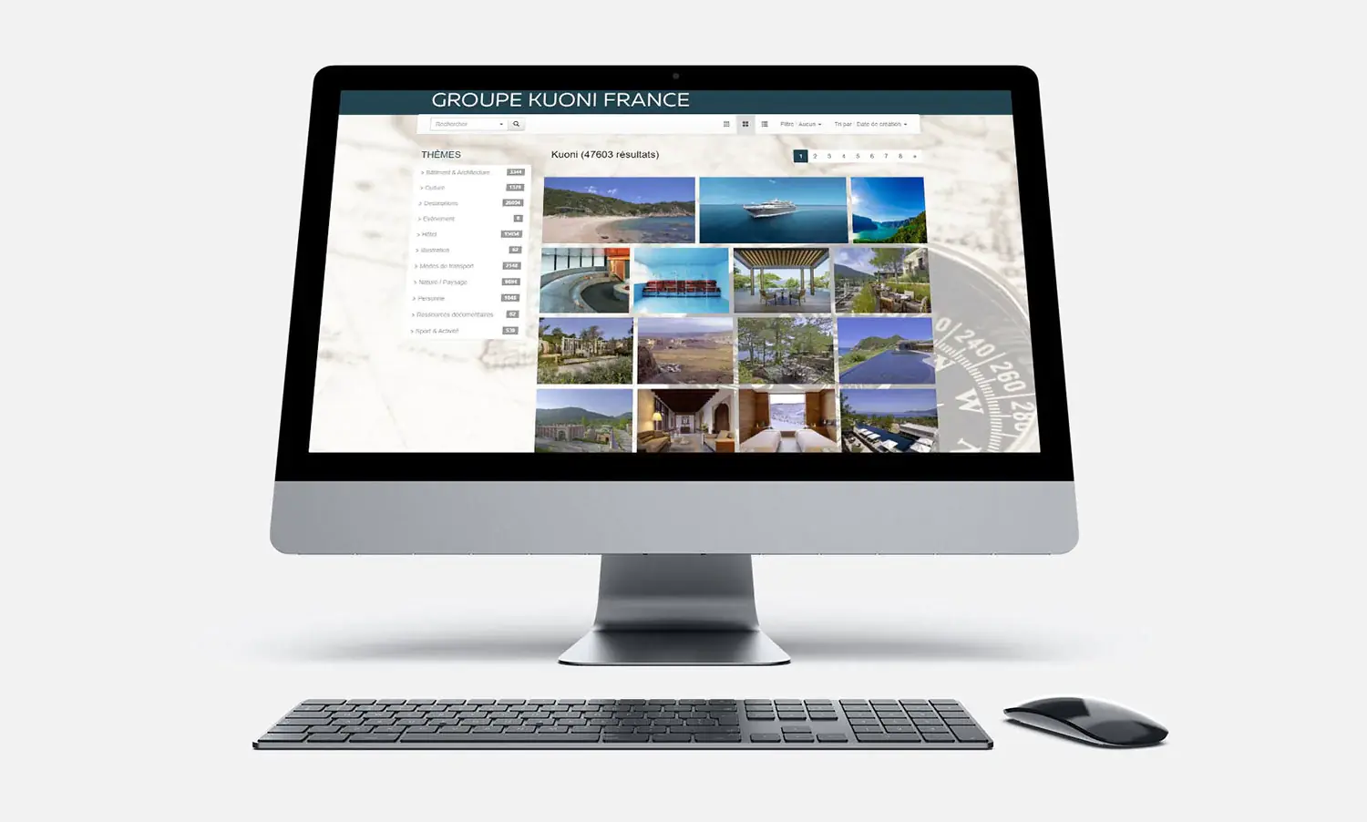 Imac présentant l'interface du Front Office de l'entreprise Kuoni