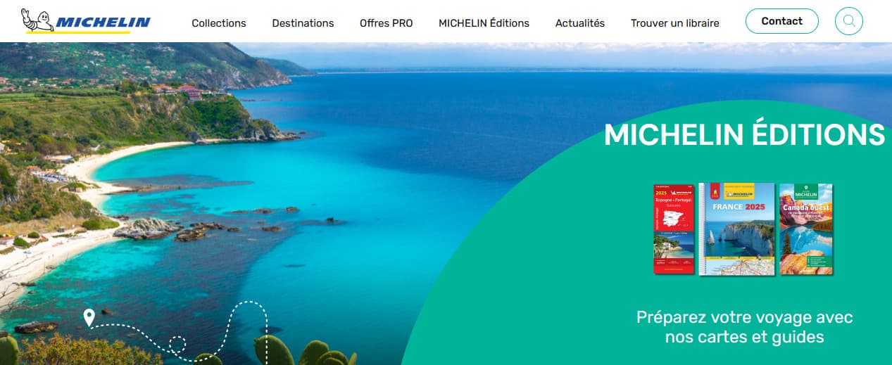capture d'écran du site de Michelin